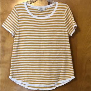 LOFT Gold Striped Sweater Tee